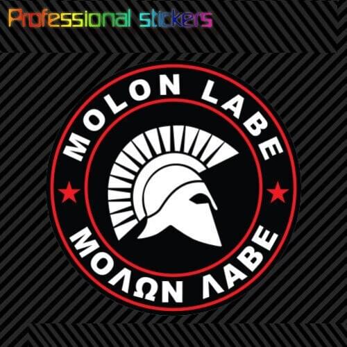 Molon Labe Red Circle Sticker Decal Self Adhesive Vinyl Come Take Them 2A V4d for Car, Laptops, Motorcycles, Office Supplies