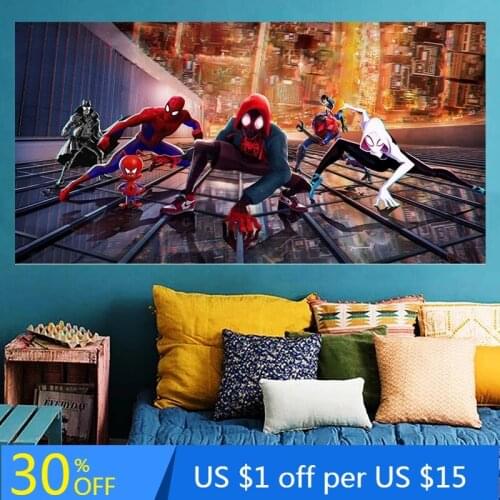 Marvel Spiderman Canvas Child Poster Superhero Character Painting Wall Art Pictures Prints for Living Room Home Decor Cuadros