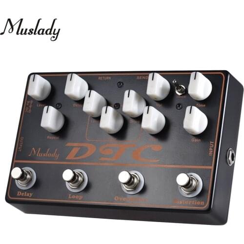 Muslady Effect Pedal DTC 4-in-1 Electric Guitar Effects Pedal Distortion + Overdrive + Loop + Delay
