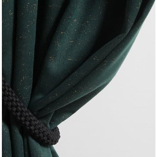 Light Luxury Nordic Simple Morandi Retro Dark Green Forest Green Peacock Green Jacquard Custom Thick Shading Black Curtains