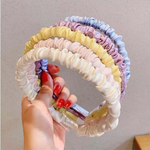Fashion Women Girls Cute Colorful Folds Simple Hairbands Sweet Headband Hair Hoops Hair Band Fashion Hair Accessories