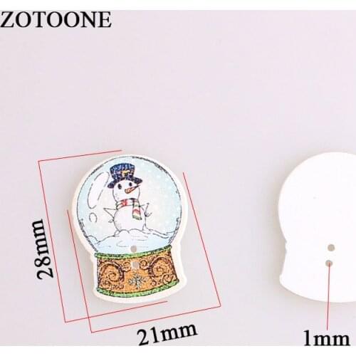 ZOTOONE Christmas Crystal ball Wodden Buttons For Clothing Needlework Snowman Santa Claus Craft Sewing Buttons Accessories DIY