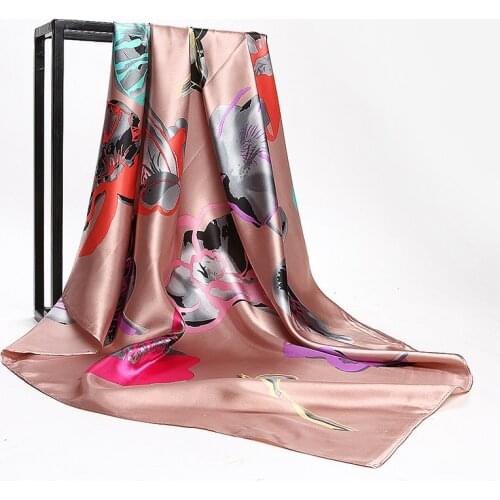 Multicolor Options Silk Scarf Womens Neck protection Flowers Printing Daily Casual Head Scarves Female Sex Versatile Kerchief