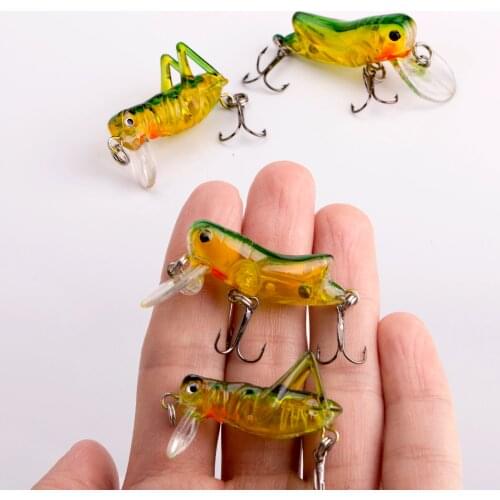 1Pcs 40mm 3g Insect Fishing Lures Simulation Grasshopper Fishing Bait Hard Artificial Baits Bass Lure Fishing Tackle