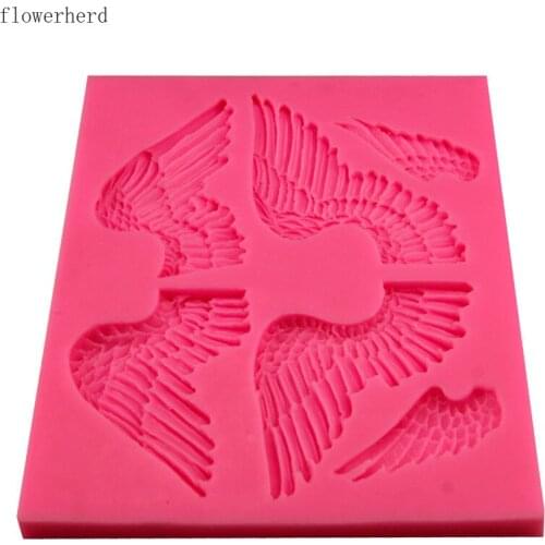 DIY Plaster Mold Large 3 Pairs Angel Wing Fondant Cake Silicone Mold Chocolate Mold Cake Decorating Pastry Mold Cake Lace Mat