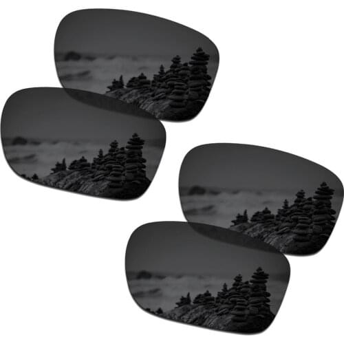 SmartVLT 2 Pairs Polarized Sunglasses Replacement Lenses for Oakley Holbrook Stealth Black and Stealth Black