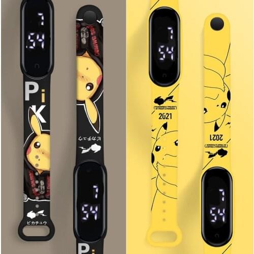Pokemon Pikachu Smart Digital Watch Fashion Waterproof Sports Watch Led Ultra-light Silicone Teen Boys Girls WristWatch Anime