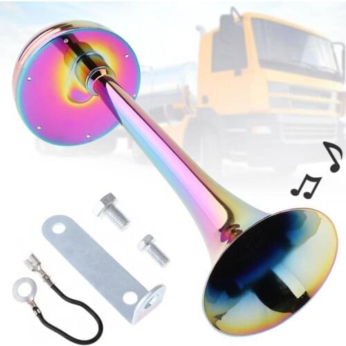12V / 24V 126DB Universal Super Loud Colorful All Metal Tracheal Electric Car Air Horn with Bracket No Need Compressor