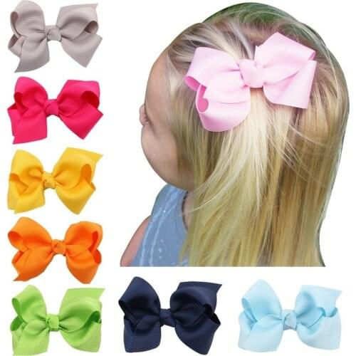 Yundfly 1PCS 6 Inch Big Ribbon Bow Hairpin Baby Girls Bow Clips Kid Hair Clip Boutique Hair Accessories(Color:20 Colors)