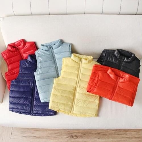 New Children Vests Winter Ultra Light White Duck Down Vest Coats Boys Girls Sleeveless Jacket Kids Windproof Warm Waistcoat