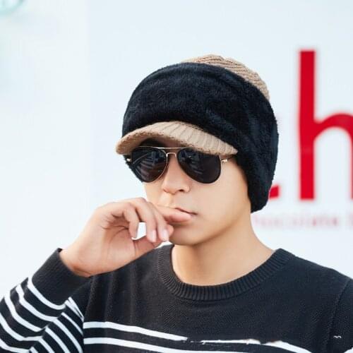 Winter Hat Scarf Skullies Beanies for Men Knitted Hat Women Mask Thick Balaclava Earflap Wool Bonnet Male Beanie Hats Cap