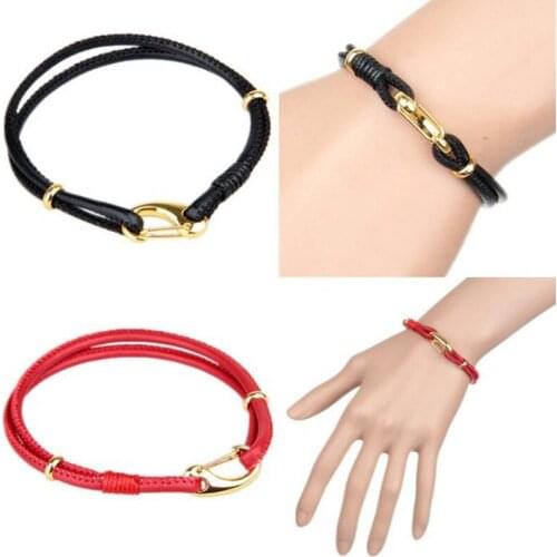 10pcs New Simple Cow Leather Cord Bracelet Lobster Clasp Handmade Cuff Wristband Bracelet Bangle