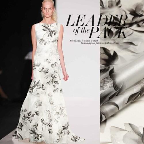 135 cm wide silk organza fabric 14 mm printed chinese silk fabric micro-perspective dress fabric wholesale silk cloth