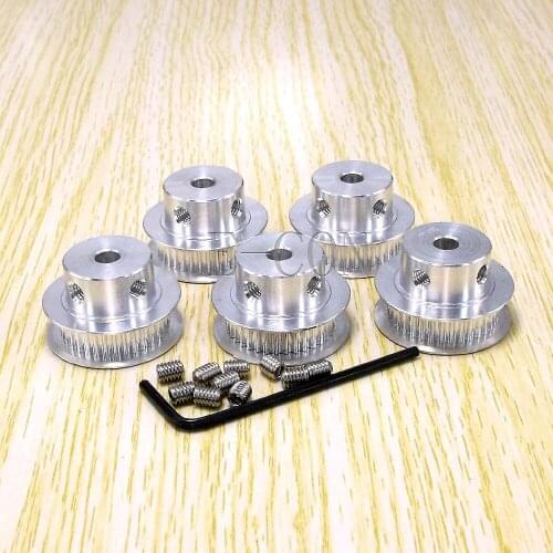 5pcs/lot GT2 Timing Pulley 40 Teeth Alumium Bore 5mm/6.35mm/8mm /10mm/12mm for Width 6mm GT2 Timing Belt and 3D Printer CNC