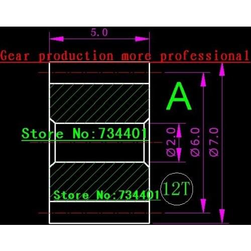 5pcs/RC Model Metal Pinion Gear 0.5m Hole=2.0mm/2.3mm/3.0mm/3.17mm 12T H=5.0mm/12mm/CNC Copper gear/Meat Grinder Parts etc