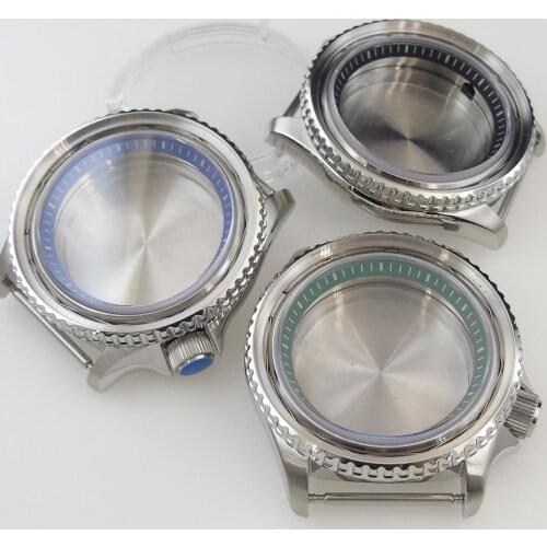 45mm No embedding Solid cover Rotating Bezel stainless Watch Case fit for NH35 NH35A movement Watch
