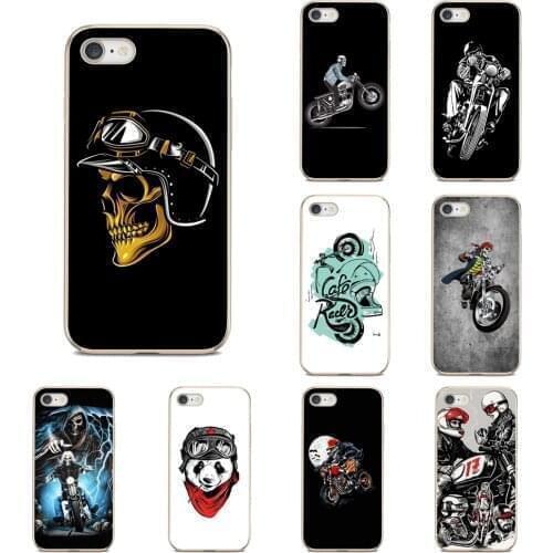 Motorcycle Panda Skull helmet TPU Transparent Case For Nokia 7 Plus 2 3 5 8 9 2.1 3.1 5.1 6 2017 2018 230 3310 For Oneplus 3T 5T