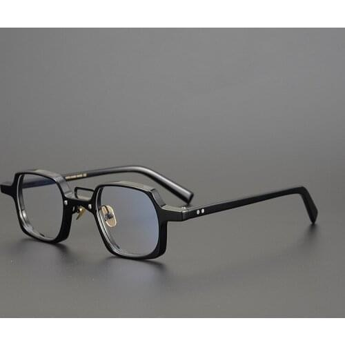 Designers classic tortoiseshell Japanese small box hand-made plate retro glasses frame mens and womens height small face