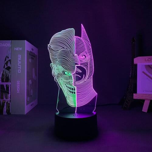 Double color Anime Figure Joker Led Panel Lights Valentines Day Gift For Boyfriend Room Decoration Teenager USB Light