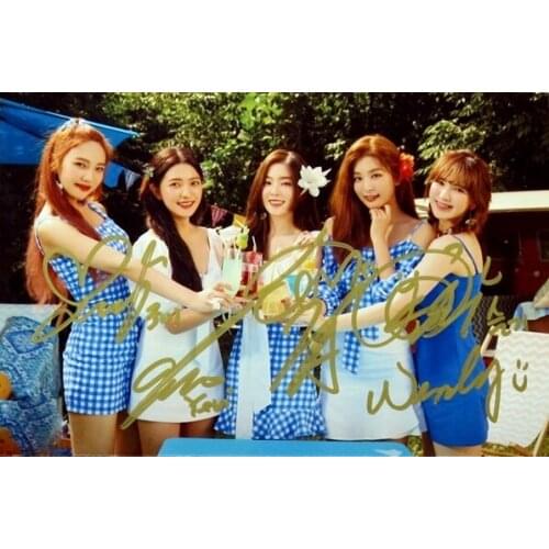 Signed RED VELVET autographed SUMMER MAGIC group photo K-POP 6 inches free shipping 082018C