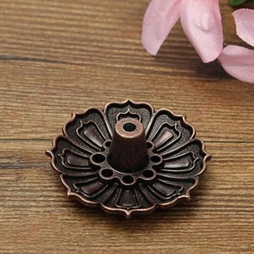 Incense Burner Stick Incense Holder Home Buddhism Decoration Coil Lotus Censer Zinc Alloy Home Decor Supplies