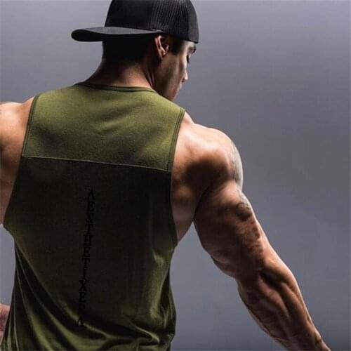 Brand Gyms Clothing Fitness Men Tank Top Mens Bodybuilding Stringer Tank Tops Patchwork Cotton Workout Singlet Sleeveless Shirt