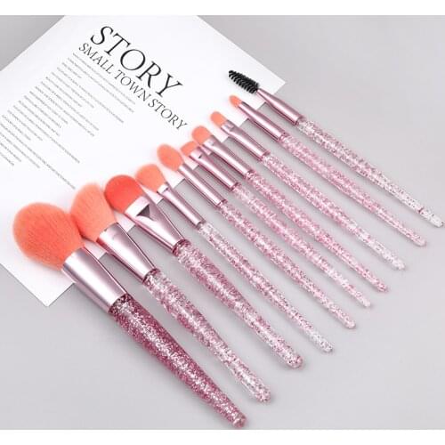New 10pcs Cherry Blossoms Lovely Unicorn Brush Foundation Blending Power Eyeshadow Contour Face Cosmetic Beauty Make Up Brush