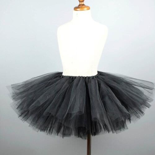 Girls Solid Black Fluffy Tutu Skirt Toddler Photo Props Kids Ballet Black Costume Black Ball Gown Skirt Children Clothing 0-12T