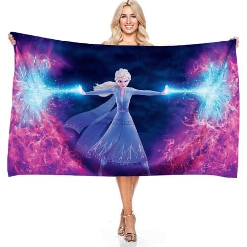 Anna Elsa Beach Towel Disney Frozen 3d Digital Printing Bath Towels for Adult Children Bathroom Gifts Swimming Absorbent Towels
