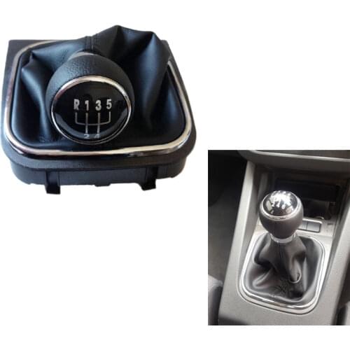 5 Speed 6 Gear Car Gear Shift Knobs Stick Handle With Gaitor Covered Leather Boot For VW GOLF V VI Golf 5 Golf 6 JETTA