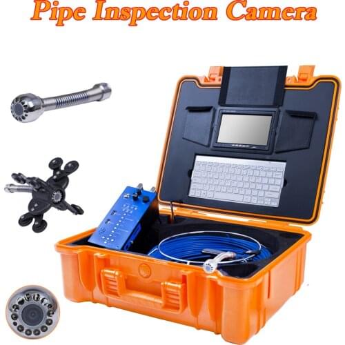Pushrod Pipeline Inspection System With Keyboard Function 12pcs LED Light Drain Sewer Pipe Industrial Endoscope Video Camera