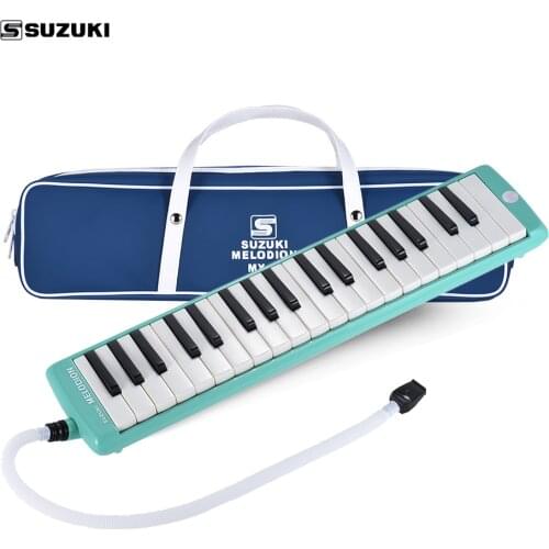 SUZUKI MX-37D 37-Key Melodion Melodica Pianica Musical Instrument with Long & Short Mouthpiece Carry Bag Cleaning Cloth
