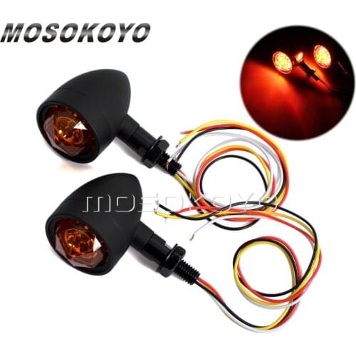 Universal Motorcycle Bullet 12V Turn Signal Light Amber Indicators Brake Light Blinkers For Harley Honda Yamaha Suzuki Custom