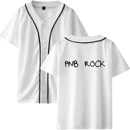 WAWNI Pnb Rock Thin Baseball Uniform Single Breasted Hip Hop Tops Unique Baseball Fashion Printed Pullover New Polyester Top