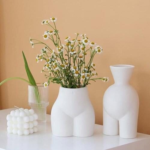 Creative Body Art Ceramic Butt Vase Desktop Flower Arrangement Dried Flower Container Home Accessories Wedding Decoration
