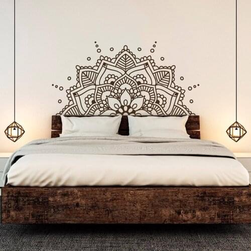 Mandala Art Vinyl Wall Stickers Yoga Studio Namaste Pattern Boho Removeable Decal Headboard Bedroom Decoration N33