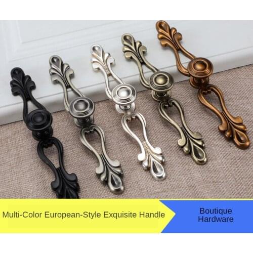 Green Bronze Single Hole Wardrobe Furniture Handle European Style Black Cabinet Door Drawer Knob Antique Zinc Alloy Personality