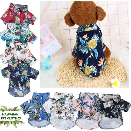 1Pc Summer Beach Pet Shirt Hawaii Style Clothes for Dogs Puppy Fashion Floral Jacket for Pitbull Yorkshire Chihuahua Dog Costume