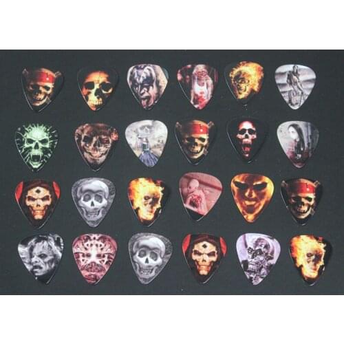100pcs Skull Ghost Pattern Celluloid Guitar Picks Pick Plectrums 0.71mm/0.81mm Gauge