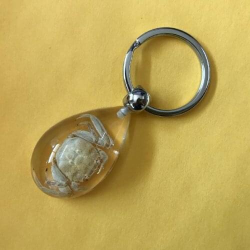 Free shipping 12 pcs yqtdmy fashion design crab ice teardrop vogue keychain