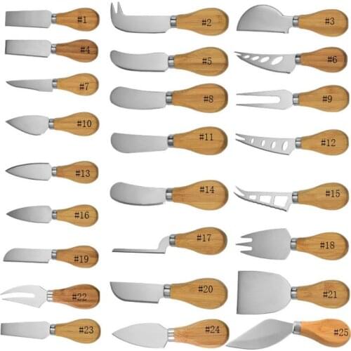 120pcs Stainless Steel Cutlery Butter Spatula Wood Butter Knife Cheese Dessert Jam Spreader Breakfast Tool SN276