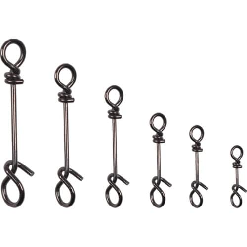 30pcs Fishing Fastach Clips Swivels Snaps Swivel Rolling Nice Snap Quick Buckle Connection Connector Accessory Stainless Steel