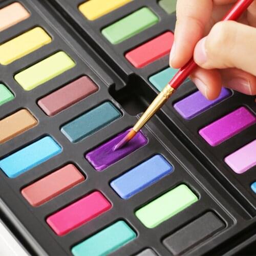 36 Colors Solid Watercolor Paint Pigment Watercolor Paper Metal Box for Artists Painting Drawing Supplies
