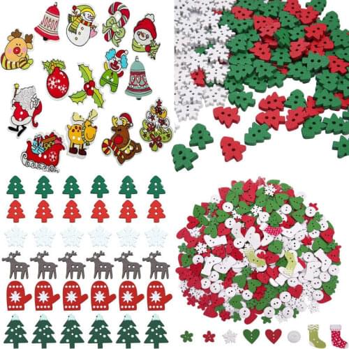 50/100pcs Christmas Ornaments Handmade DIY Decoration Patch New Year 2022 Xmas Gifts Navidad 2021 Home Christmas Tree Decor Noel