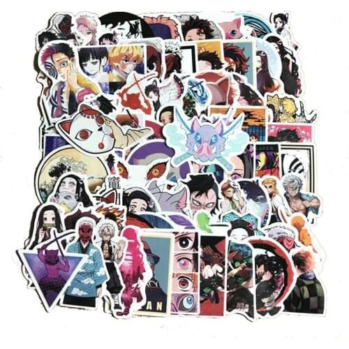 70PCS Demon Slayer: Kimetsu No Yaiba Sticker Cosplay Props PVC DIY Guitar Car Tanjirou Nezuko Decal Stickers Pegatina Gift