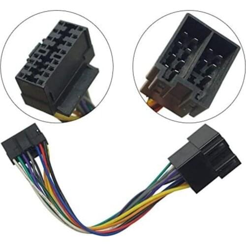 Car Stereo Radio Wire Harness Adapter For Sony 16-Pin Connector Into Radio To ISO 10487 Connector Into Car