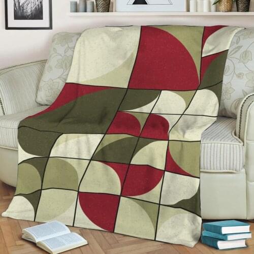 Abstract Geometric Pattern 3D Printed Velvet Plush Throw Fleece Blanket Bedspread Sherpa Blanket Home Decora