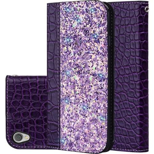Glitter Bling Case For Sony Xperia L3 L2 L1 Leather Wallet Magnetic Flip Crocodile Skin Case For Sony L1 G3311 G3312 G3313 Cover