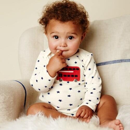 Bus baby boys bodysuits star fashion soft baby clothes babywear body suit sleeved underwear pajamas