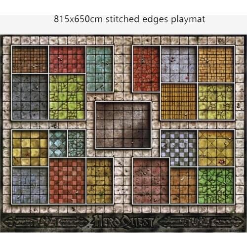 Custom Big Playmat Tablemat HeroQuest 815x650 with Stitched Edges (Big Mousepad) Natural Rubber Board Games Pad for TCG/CCG/MTG